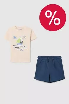Комплект хлопковый из футболки и шорт Fagottino