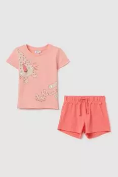 Комплект хлопковый из футболки и шорт Fagottino