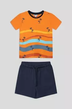 Комплект хлопковый из футболки и шорт Fagottino