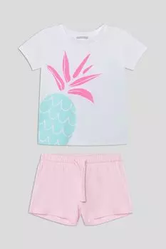 Комплект хлопковый из футболки и шорт Fagottino