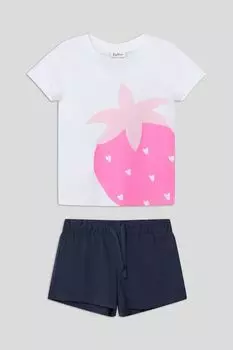 Комплект хлопковый из футболки и шорт Fagottino