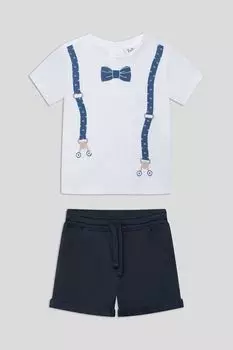 Комплект хлопковый из футболки и шорт Fagottino