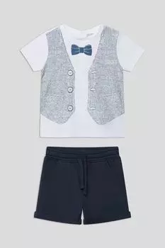 Комплект хлопковый из футболки и шорт Fagottino