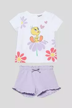 Комплект хлопковый из футболки и шорт Fagottino