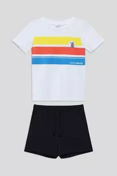 Комплект хлопковый из футболки и шорт Fagottino