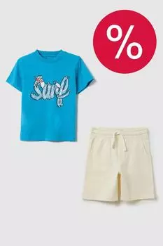 Комплект хлопковый из футболки и шорт OVS