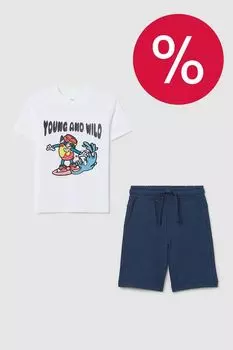 Комплект хлопковый из футболки и шорт OVS