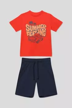 Комплект хлопковый из футболки и шорт OVS