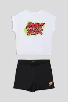 Комплект хлопковый из футболки и шорт OVS