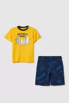 Комплект хлопковый из футболки и шорт с принтом OVS
