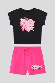 Комплект хлопковый из футболки и шорт с принтом OVS