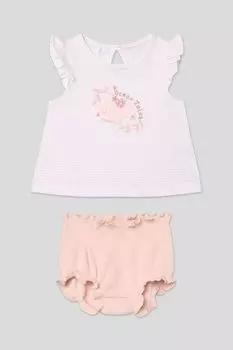 Комплект хлопковый из футболки и шорт с принтом Ysabel Mora