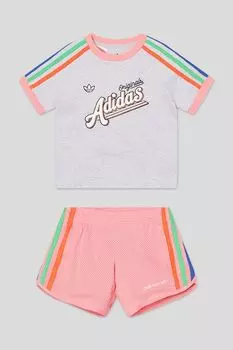 Комплект хлопковый из футболки шорт Adidas