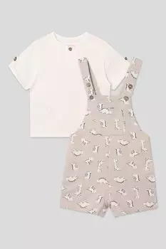 Комплект хлопковый из комбинезона и футболки Mayoral