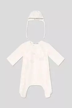Комплект хлопковый из комбинезона и шапочки с декором Choupette