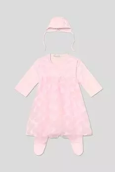 Комплект хлопковый из комбинезона-платья и шапочки Choupette