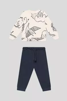 Комплект хлопковый из свитшота и брюк Fagottino