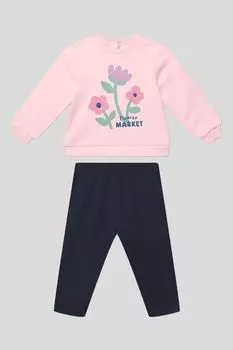 Комплект хлопковый из свитшота и брюк Fagottino