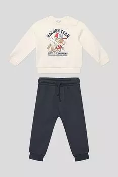 Комплект хлопковый из свитшота и брюк Fagottino