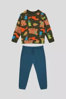 Комплект хлопковый из свитшота и брюк Fagottino