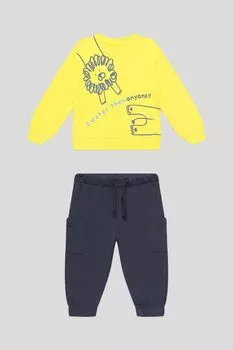 Комплект хлопковый из свитшота и брюк Fagottino