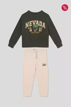 Комплект хлопковый из свитшота и брюк OVS