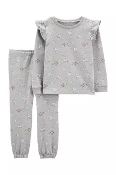 Комплект хлопковый из свитшота и брюк с принтом Carter's