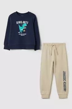 Комплект хлопковый из свитшота и брюк с принтом OVS