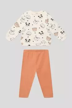 Комплект хлопковый из свитшота и легинсов Fagottino