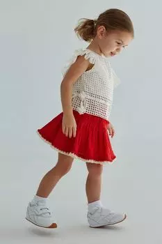 Комплект из ажурной юбки и блузки с оборками EVIKA KIDS