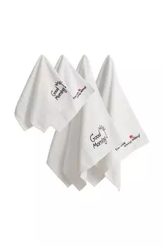Комплект из четырех полотенец с вышивкой Messages COINCASA