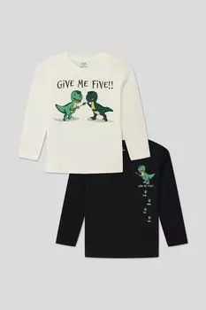 Комплект из двух хлопковых лонгсливов OVS