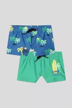 Комплект из двух шорт-плавок с принтом Mayoral
