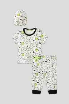 Комплект из футболки, брюк и шапки с принтом Choupette