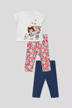 Комплект из футболки и 2 легинсов с принтом Mayoral