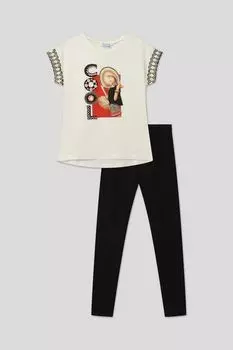 Комплект из футболки и легинсов с принтом Mayoral