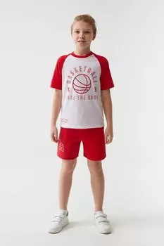 Комплект из футболки и шорт с принтом Smena