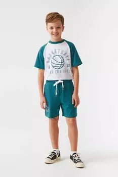 Комплект из футболки и шорт с принтом Smena