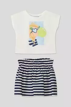 Комплект из футболки и юбки с принтом Mayoral