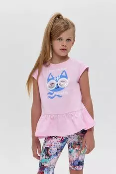 Комплект из футболки легинсов с принтом Choupette