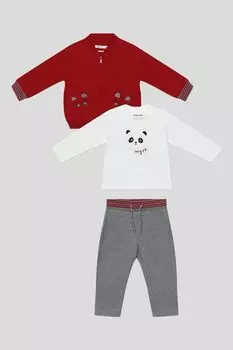 Комплект из кардигана, лонгслива и брюк Mayoral