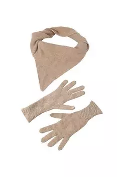 Комплект из косынки и перчаток из смесовой шерсти NORYALLI