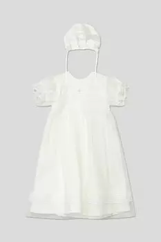 Комплект из платья и чепчика из тюля с шитьем Choupette