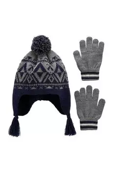 Комплект из шапки с помпоном и варежек Carter's