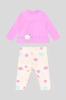 Комплект из толстовки и легинсов с принтом Fagottino