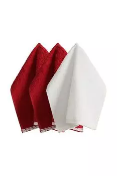 Комплект из трех полотенец Lace Red 30х30 см COINCASA