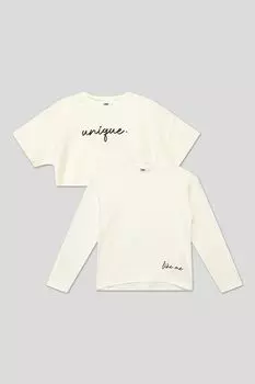 Комплект из укороченной футболки и лонгслива IDO