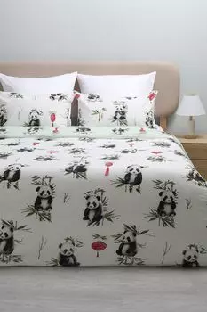 Комплект постельного белья хлопковый с принтом Happy Panda 21maison