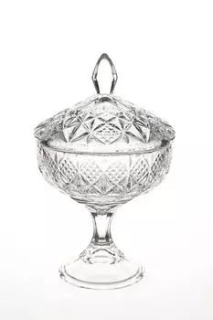 Конфетница на ножке с крышкой хрустальная Sirius-nova Crystalite Bohemia