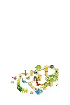 Конструктор с шариками и фигурками Приключения Динозавров Эффект домино Hape